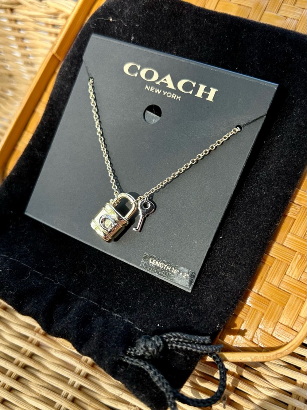Coach Gold Lock and Key Necklace NWT - Picture 7 of 7